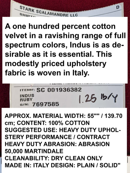 by yard Scalamandre Indus Ruby Red Plain Solid Cotton MSRP USD 240/y