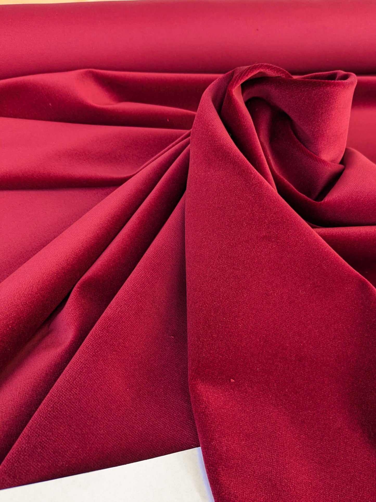 by yard Scalamandre Indus Ruby Red Plain Solid Cotton MSRP USD 240/y