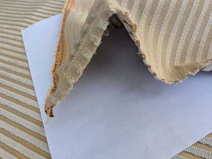 by yard Scalamandre Sofia Silk Velvet Stripe Gray and Bisque Silk Pile Light Brown MSRP USD478/y