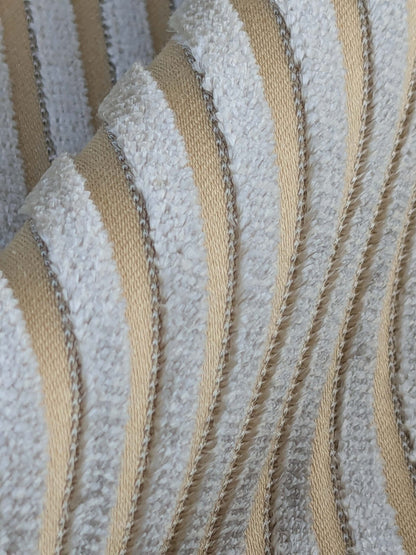 by yard Scalamandre Sofia Silk Velvet Stripe Gray and Bisque Silk Pile Light Brown MSRP USD478/y