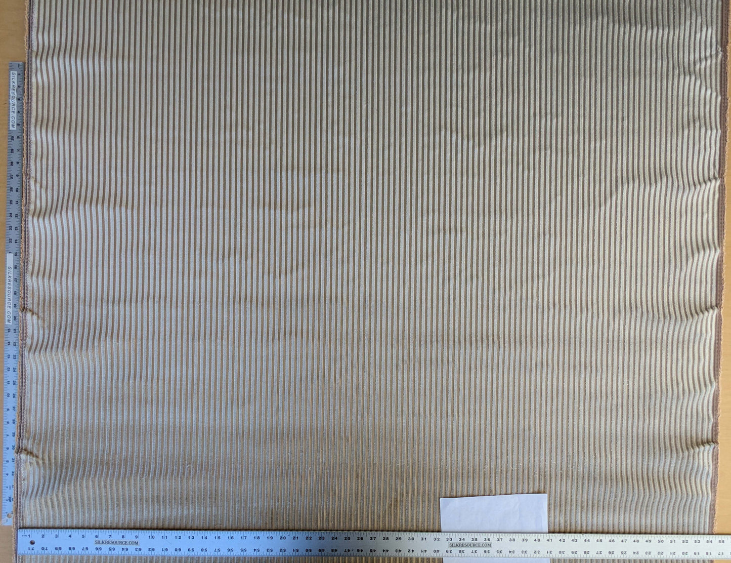 by yard Scalamandre Sofia Silk Velvet Stripe Sand and Bisque Silk Pile Light Brown MSRP USD478/y