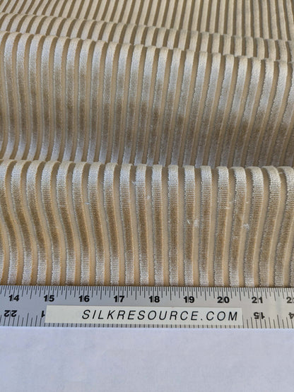 by yard Scalamandre Sofia Silk Velvet Stripe Sand and Bisque Silk Pile Light Brown MSRP USD478/y