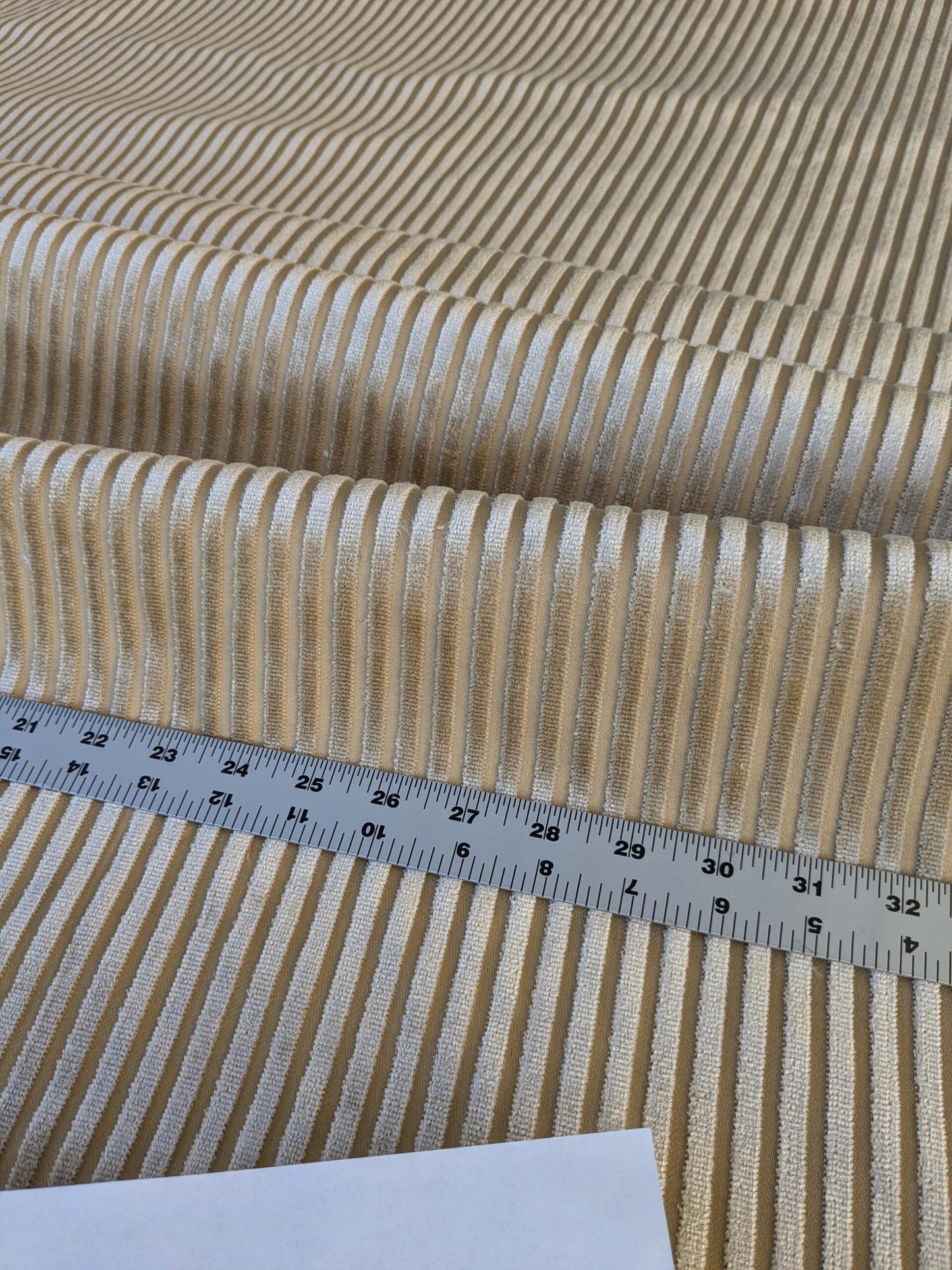 by yard Scalamandre Sofia Silk Velvet Stripe Sand and Bisque Silk Pile Light Brown MSRP USD478/y