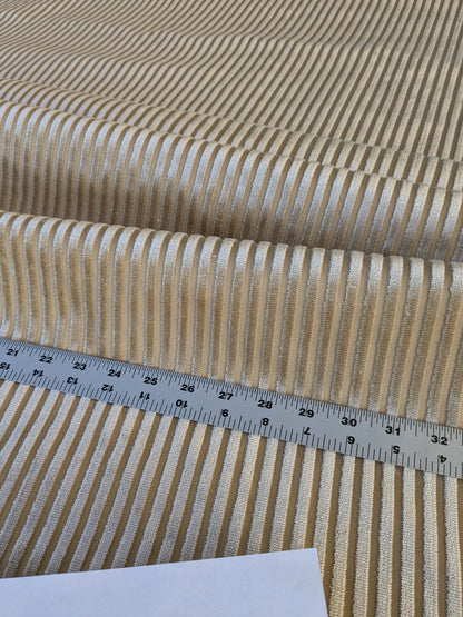 by yard Scalamandre Sofia Silk Velvet Stripe Sand and Bisque Silk Pile Light Brown MSRP USD478/y