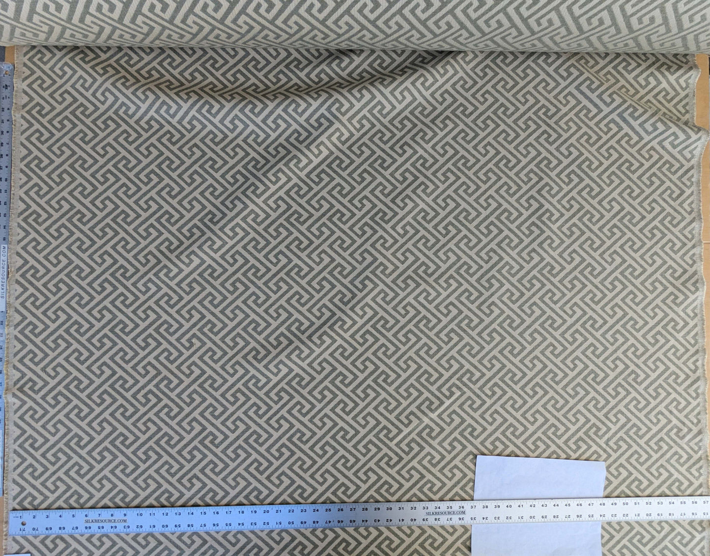 by yard Scalamandre Ariadne Sage Greek Key Italian Jacquard Woven MSRP USD 160/y