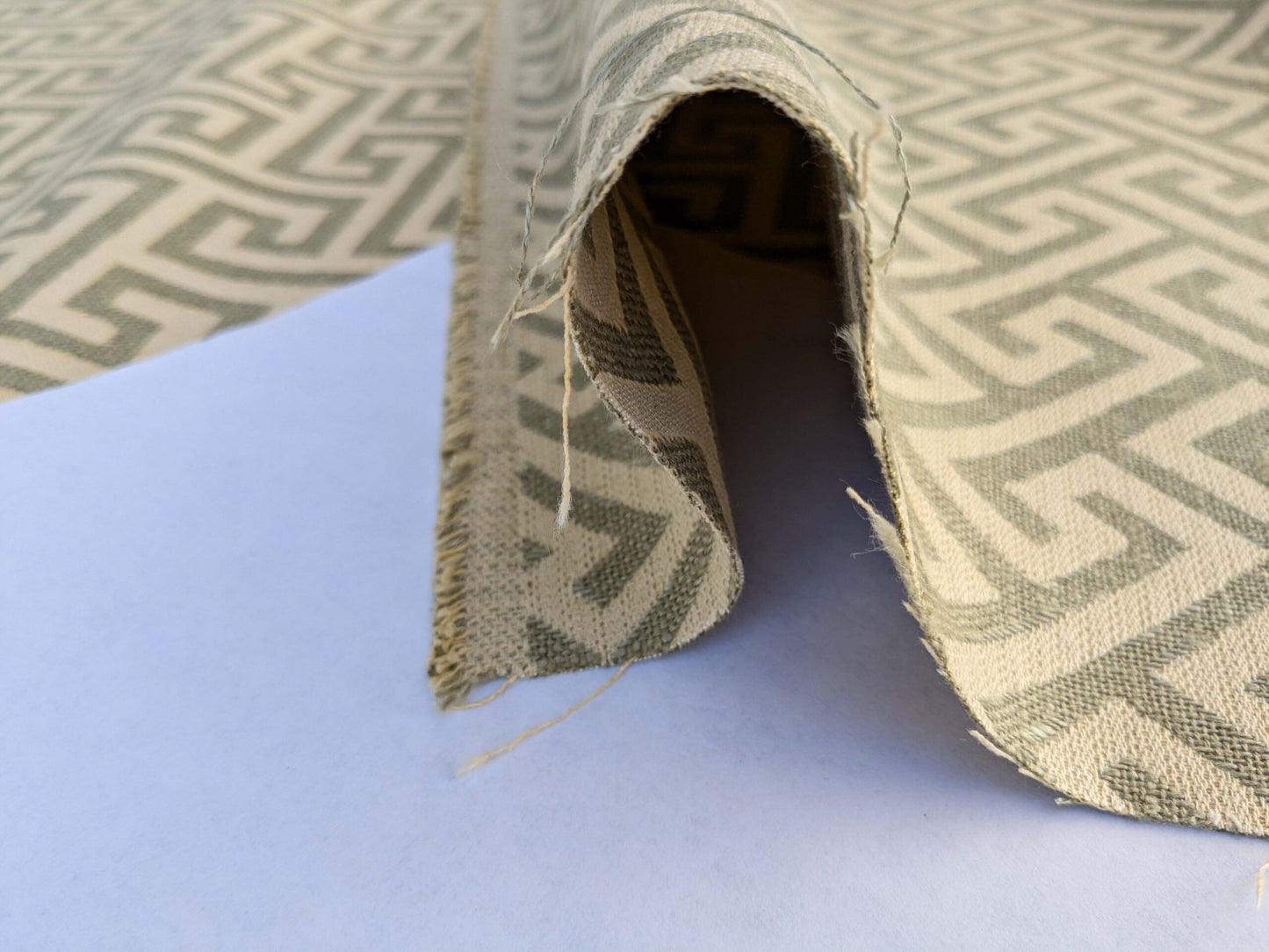 by yard Scalamandre Ariadne Sage Greek Key Italian Jacquard Woven MSRP USD 160/y