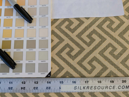 by yard Scalamandre Ariadne Sage Greek Key Italian Jacquard Woven MSRP USD 160/y