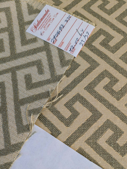 by yard Scalamandre Ariadne Sage Greek Key Italian Jacquard Woven MSRP USD 160/y