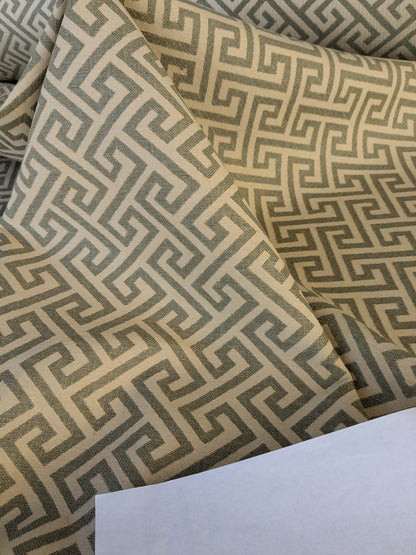 by yard Scalamandre Ariadne Sage Greek Key Italian Jacquard Woven MSRP USD 160/y