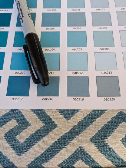 by yard Scalamandre Ariadne Azure Blue Beige Greek Key Italian Jacquard Woven MSRP USD 160/y