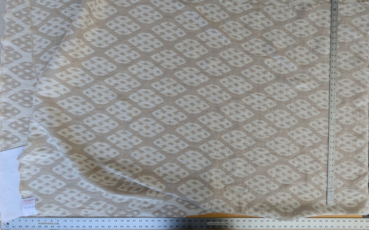 by yard Scalamandre Ismir Natural Cream White Linen Print Orgee Diamond Double Width from Spain MARP USD364/y