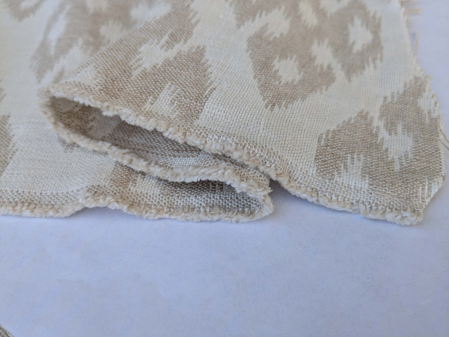 by yard Scalamandre Ismir Natural Cream White Linen Print Orgee Diamond Double Width from Spain MARP USD364/y