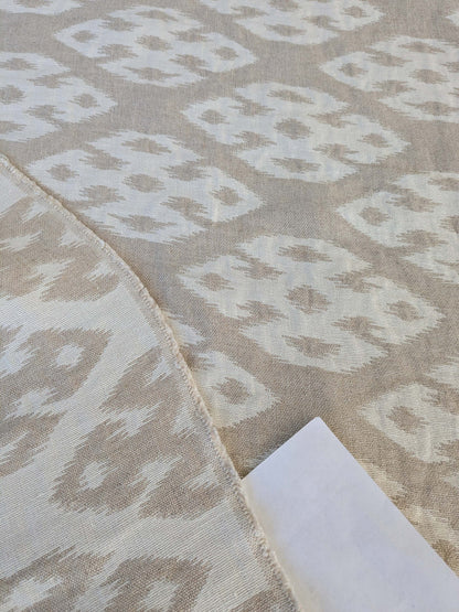 by yard Scalamandre Ismir Natural Cream White Linen Print Orgee Diamond Double Width from Spain MARP USD364/y