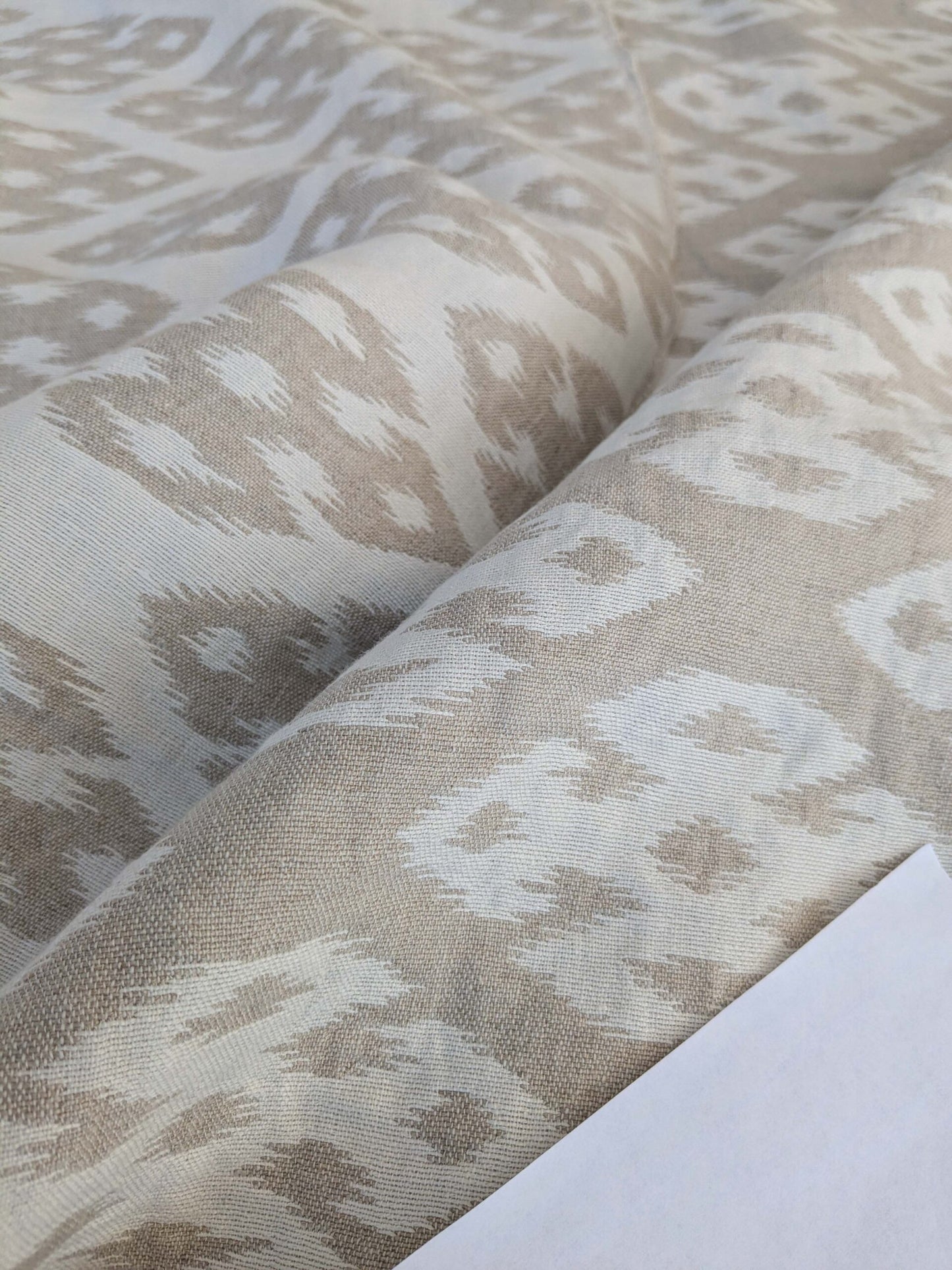 by yard Scalamandre Ismir Natural Cream White Linen Print Orgee Diamond Double Width from Spain MARP USD364/y