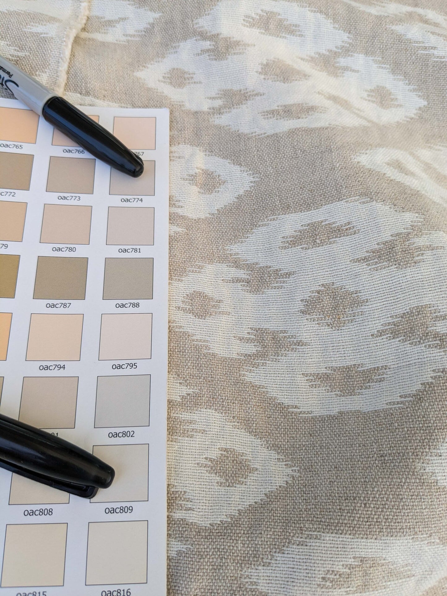 by yard Scalamandre Ismir Natural Cream White Linen Print Orgee Diamond Double Width from Spain MARP USD364/y