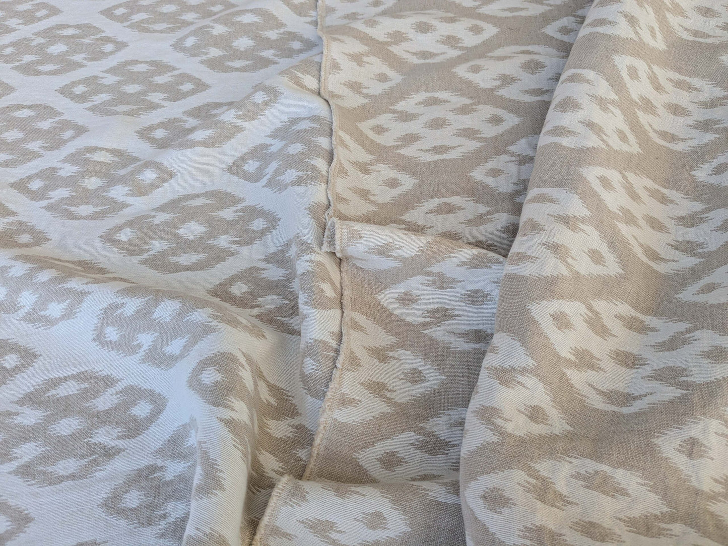 by yard Scalamandre Ismir Natural Cream White Linen Print Orgee Diamond Double Width from Spain MARP USD364/y