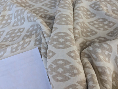 by yard Scalamandre Ismir Natural Cream White Linen Print Orgee Diamond Double Width from Spain MARP USD364/y