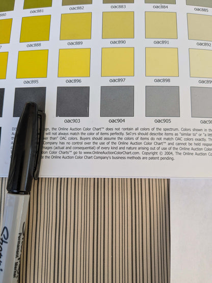 by yard Scalamandre Astley Silk Strie Cream Charcoal Beige Dark Gray White Pin Stripe Small Scale MSRP USD350+/yard