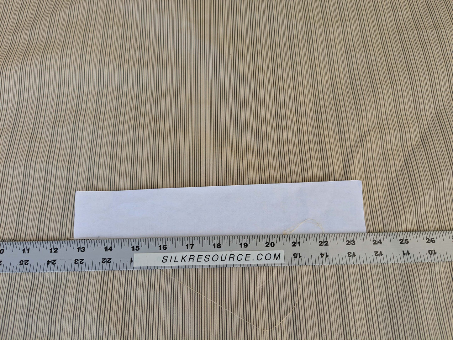 by yard Scalamandre Astley Silk Strie Cream Charcoal Beige Dark Gray White Pin Stripe Small Scale MSRP USD350+/yard