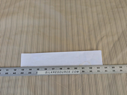 by yard Scalamandre Astley Silk Strie Cream Charcoal Beige Dark Gray White Pin Stripe Small Scale MSRP USD350+/yard