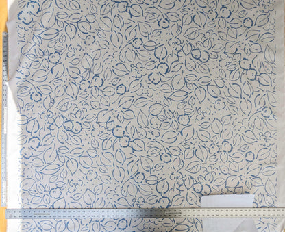 by yard Scalamandre Brooks Delphinium on White Modern Art Floral Print Cotton MSRP USD 180/y