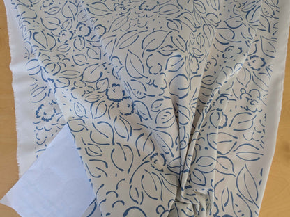 by yard Scalamandre Brooks Delphinium on White Modern Art Floral Print Cotton MSRP USD 180/y