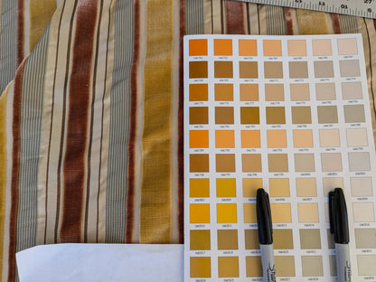 by yard Scalamandre Giacomo Silk Velvet Stripe Rose Yellow Decadent Silk Pile MSRP USD500/y