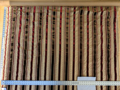by yard Scalamandre Giacomo Silk Velvet Stripe Burgundy Brown Decadent Silk Pile MSRP USD500/y