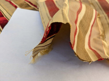 by yard Scalamandre Giacomo Silk Velvet Stripe Burgundy Brown Decadent Silk Pile MSRP USD500/y