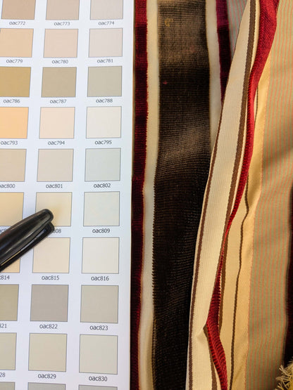 by yard Scalamandre Giacomo Silk Velvet Stripe Burgundy Brown Decadent Silk Pile MSRP USD500/y
