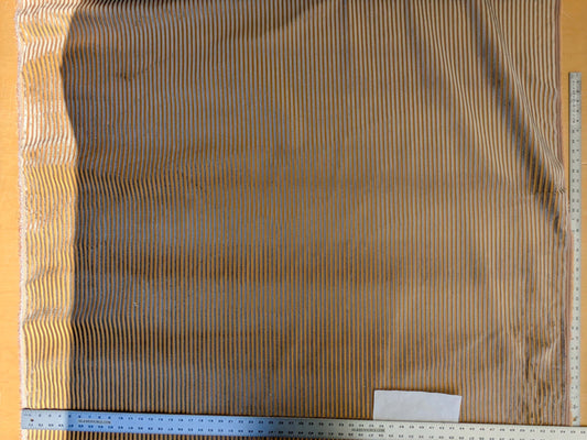 by yard Scalamandre Sofia Silk Velvet Stripe Brown and Gold Silk Pile Light Brown MSRP USD478/y