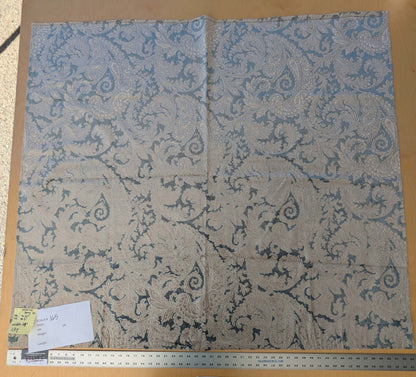 1.3yard Scalamandre Palermo Velvet Paisley Beryl Blue Printed Velvet Botanical Foliage MSRP USD610/y