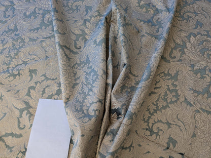 1.2yard Scalamandre Palermo Velvet Paisley Beryl Blue Printed Velvet Botanical Foliage MSRP USD610/y