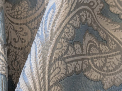 1.2yard Scalamandre Palermo Velvet Paisley Beryl Blue Printed Velvet Botanical Foliage MSRP USD610/y