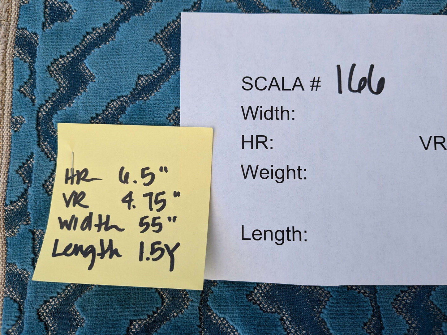 1.5yard Scalamandre Echo Velvet Peacock Blue Geometric MSRP USD 316/y