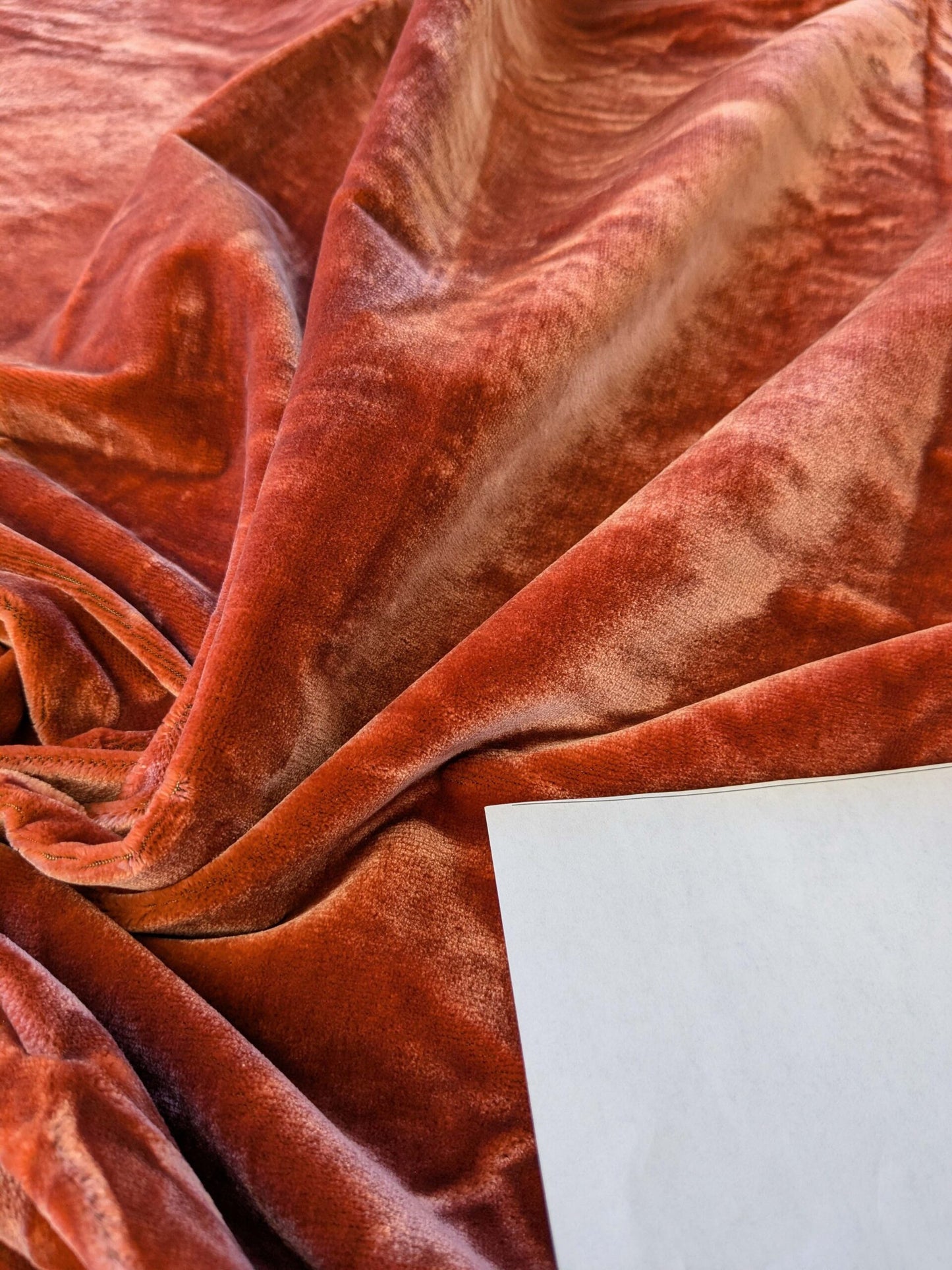 2.4yard with small stains Scalamandre Folio Coral Red Pink Superb Silk Velvet With Cuddly Silk Pile Yet Durable MSRP USD 566/y