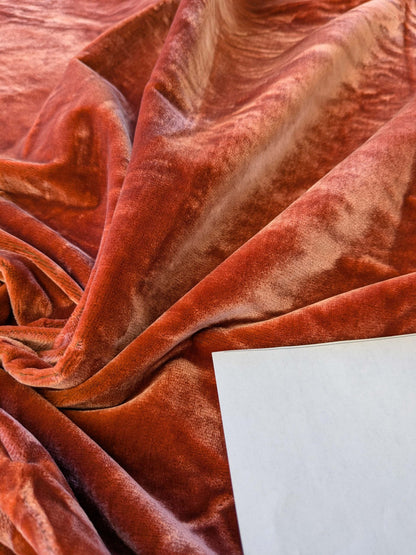 2.4yard with small stains Scalamandre Folio Coral Red Pink Superb Silk Velvet With Cuddly Silk Pile Yet Durable MSRP USD 566/y