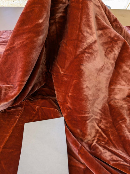 2.4yard with small stains Scalamandre Folio Coral Red Pink Superb Silk Velvet With Cuddly Silk Pile Yet Durable MSRP USD 566/y