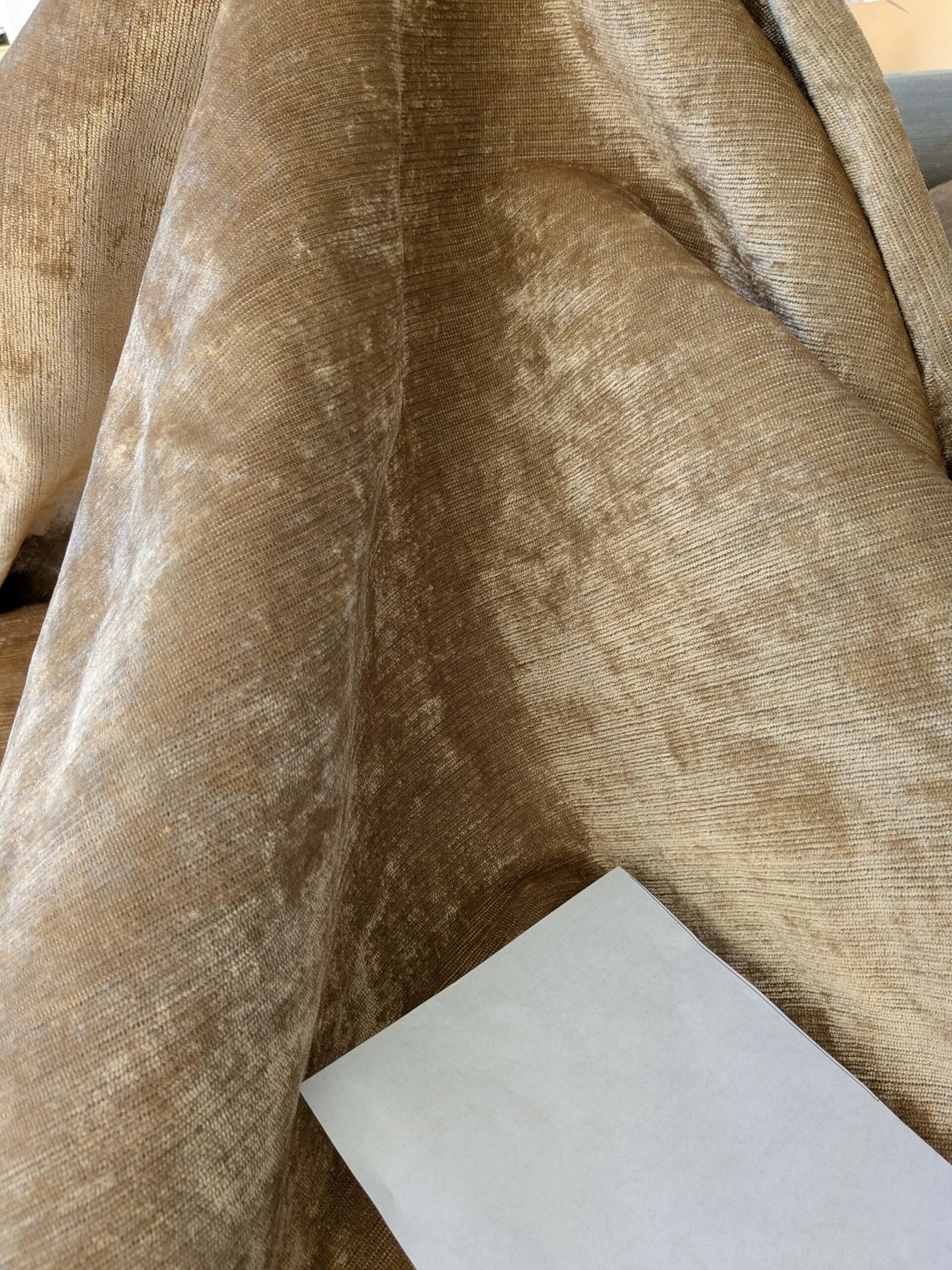 2.4 yard Scalamandre Colony Collection Tiziano Beige Solid Velvet Viscose Face