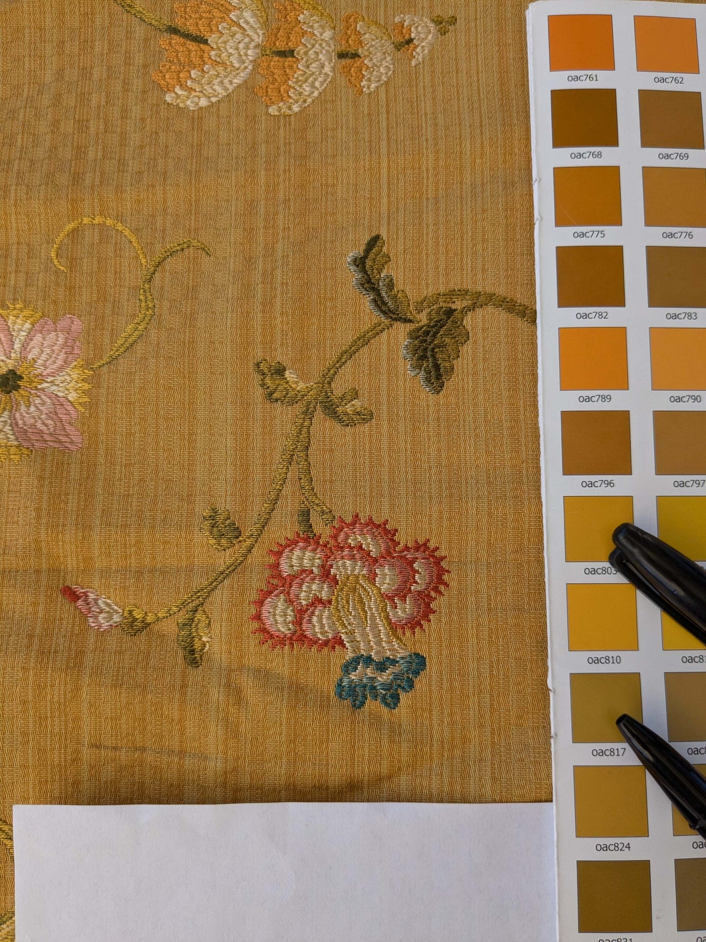 2.2 yard Scalamandre Colony Roma Millefiori Bronzo Yellow Floral Botanical Tree Foliage Renaissance MSRP USD 500+/Y