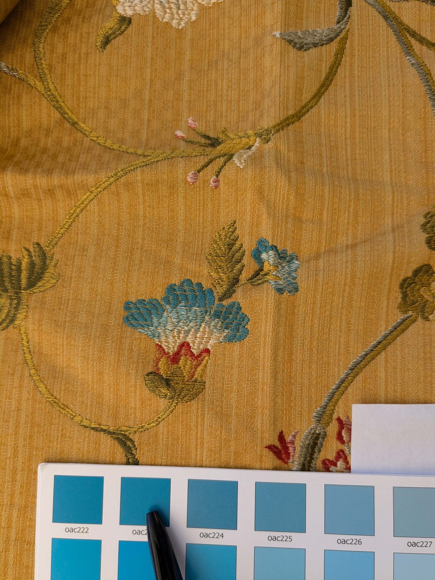 2.2 yard Scalamandre Colony Roma Millefiori Bronzo Yellow Floral Botanical Tree Foliage Renaissance MSRP USD 500+/Y