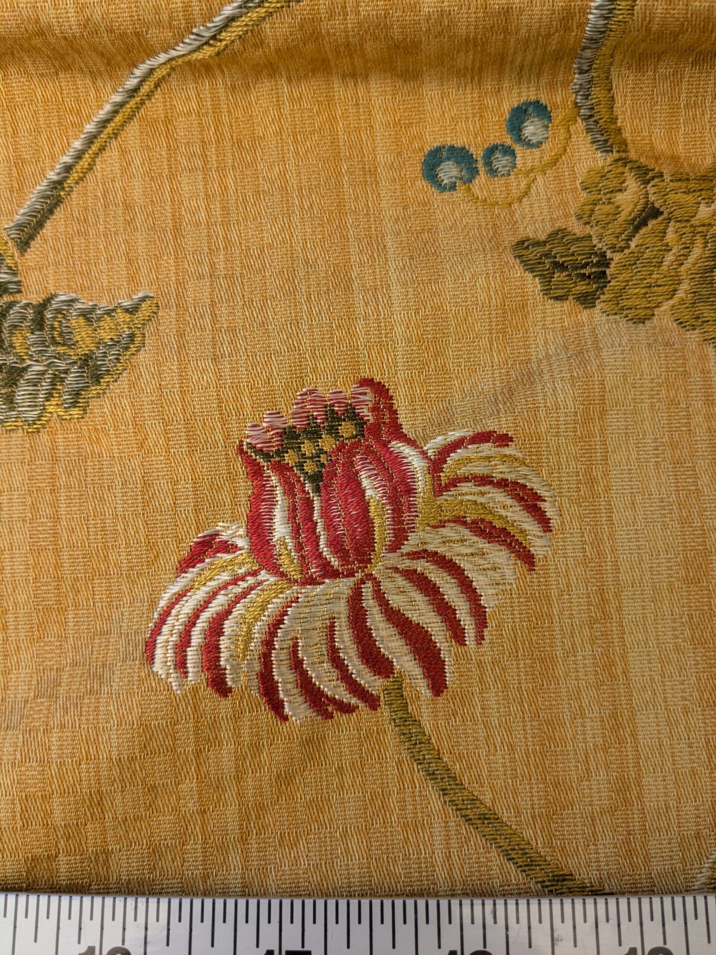 2.2 yard Scalamandre Colony Roma Millefiori Bronzo Yellow Floral Botanical Tree Foliage Renaissance MSRP USD 500+/Y