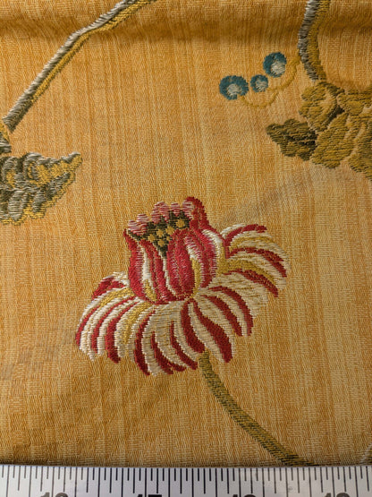 2.2 yard Scalamandre Colony Roma Millefiori Bronzo Yellow Floral Botanical Tree Foliage Renaissance MSRP USD 500+/Y