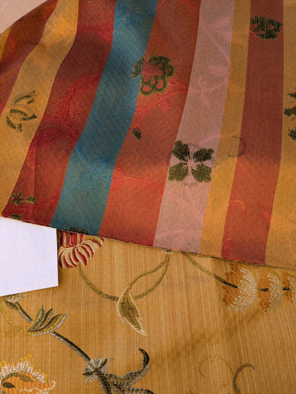 2.2 yard Scalamandre Colony Roma Millefiori Bronzo Yellow Floral Botanical Tree Foliage Renaissance MSRP USD 500+/Y