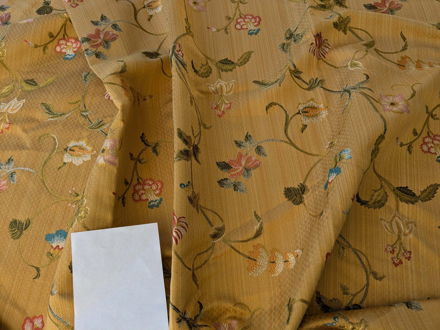 2.2 yard Scalamandre Colony Roma Millefiori Bronzo Yellow Floral Botanical Tree Foliage Renaissance MSRP USD 500+/Y