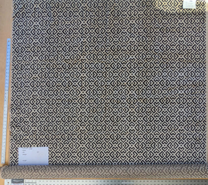 2.4 yard Scalamandre Colony Roma Raff Nero Beige Black Geometric Linen Velvet Geometric  MSRP USD 300+/Y