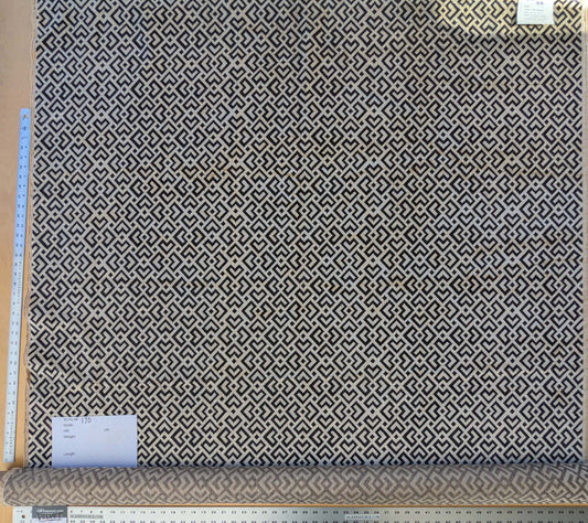 2.4 yard Scalamandre Colony Roma Raff Nero Beige Black Geometric Linen Velvet Geometric  MSRP USD 300+/Y