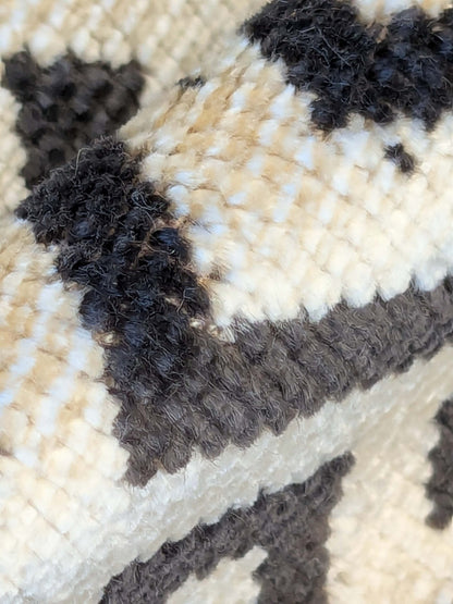 2.4 yard Scalamandre Colony Roma Raff Nero Beige Black Geometric Linen Velvet Geometric  MSRP USD 300+/Y