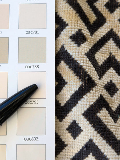 2.4 yard Scalamandre Colony Roma Raff Nero Beige Black Geometric Linen Velvet Geometric  MSRP USD 300+/Y