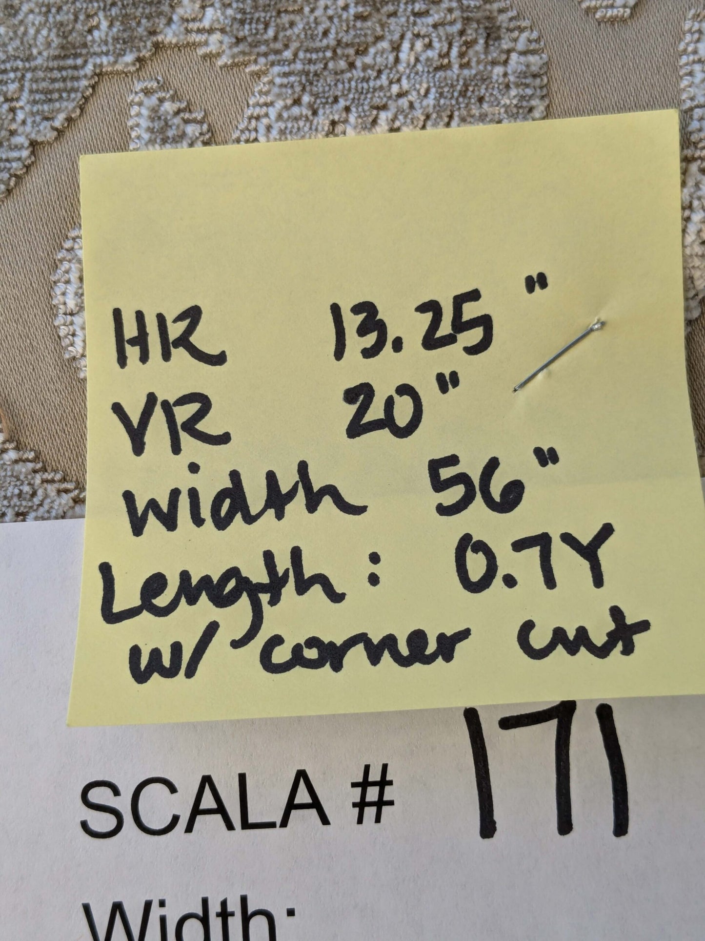 0.7 yard with Corner Cut Scalamandre Venezia Silk Velvet Beige Renaissance MSRP USD 596/Y